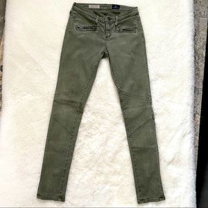 AG Moto Zipper Legging/Jean Olive 25